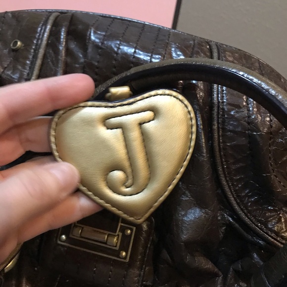 SOLD Juicy Couture vintage leather satchel cowhide USED - Picture 7 of 16
